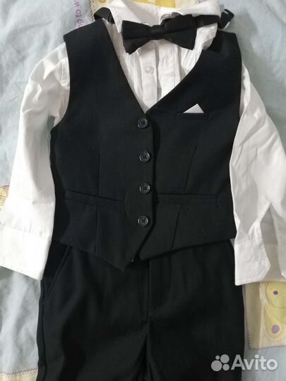 Классический костюм с бабочкой 92-98+ботинки 23