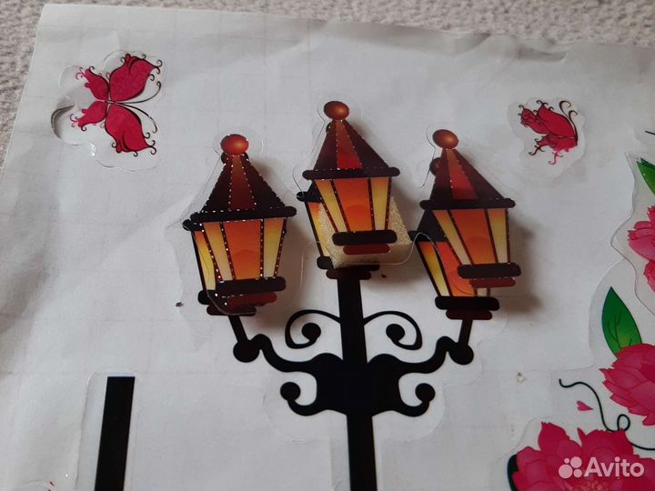 Объемные наклейки интерьерные Романтика размер А4