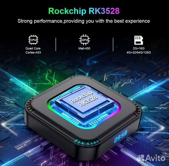 Смарт тв приставка HK1 rbox K8 4\32G аэропульт +