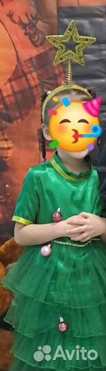 Платье для девочки ёлочка 116-122+ободок