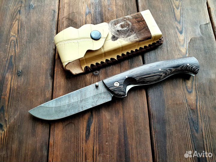 Складной нож Сибиряк из дамасской стали