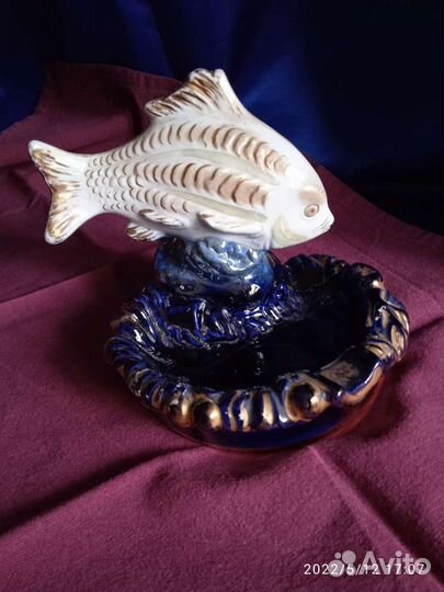 Пепельница, СССР, 1951г, фарфор, трещина склеена