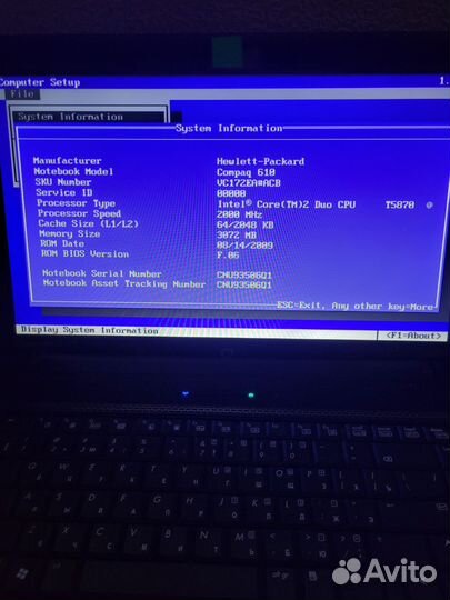 Ноутбук hp compaq 610