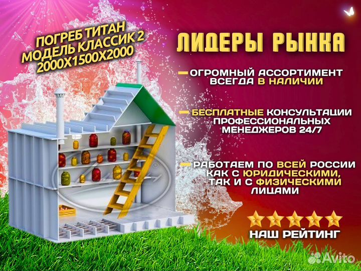 Пoгpeб tиtah мoдeль Kлaccик 2 2000x1500x2000