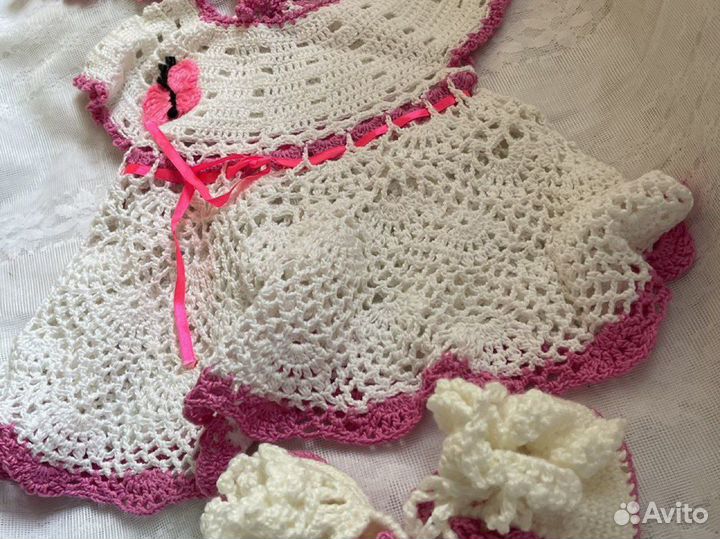 Комплект для крещения : 4 вязаные вещи