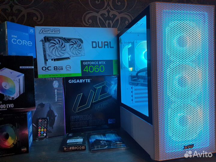 Мощный Пк XPG Valor Mesh+RTX4060Ti+ Core i5 12400F