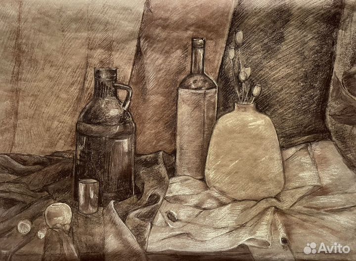 Картина на крафтовой бумаге (пастелью)