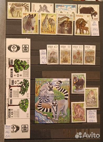 Чистые марки фауна/флора