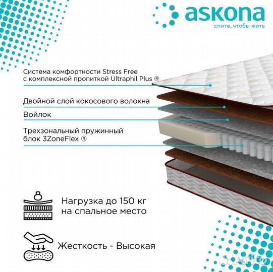 Матрас 160х200 Askona Megatrend Sumo