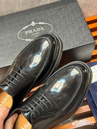 Мужские туфли черные Prada 39-46 р