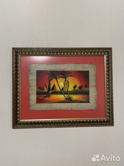 Картина, папирус Египет по стеклом с паспарту