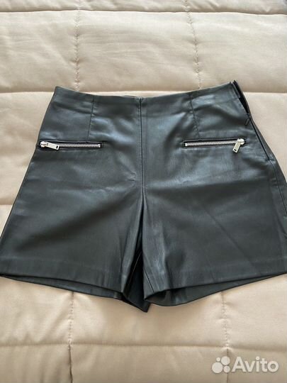 Шорты из эко кожи zara