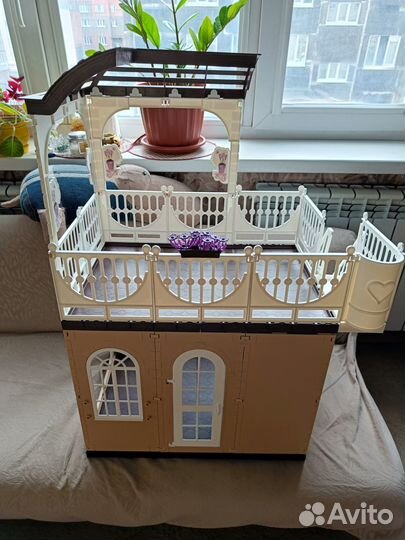 Кукольный двухэтажный домик Огонек