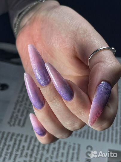 Маникюр гель лак наращивание