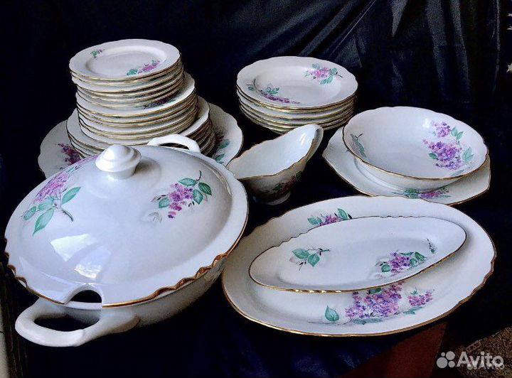 Сервиз столовый Дулево «Сирень» 31 предмет