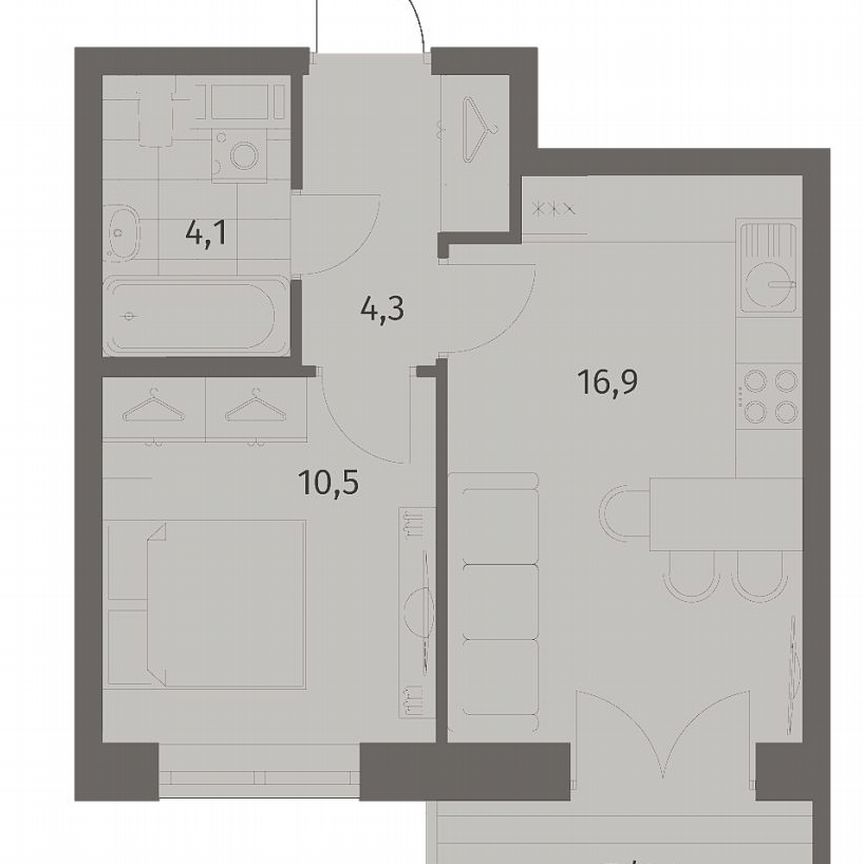 1-к. квартира, 37,2 м², 7/11 эт.