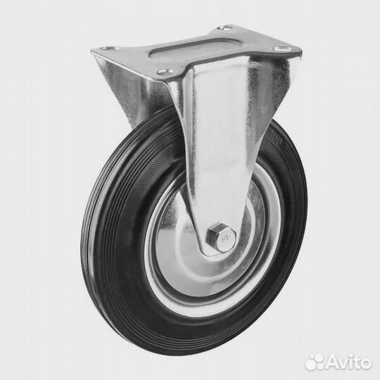 Колесо неповоротное d250мм,г/п 210кг, резина/мет
