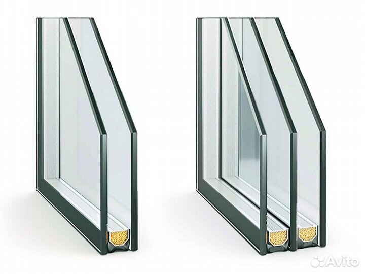 Ремонт окон, стеклопакет триплекс RAL6114