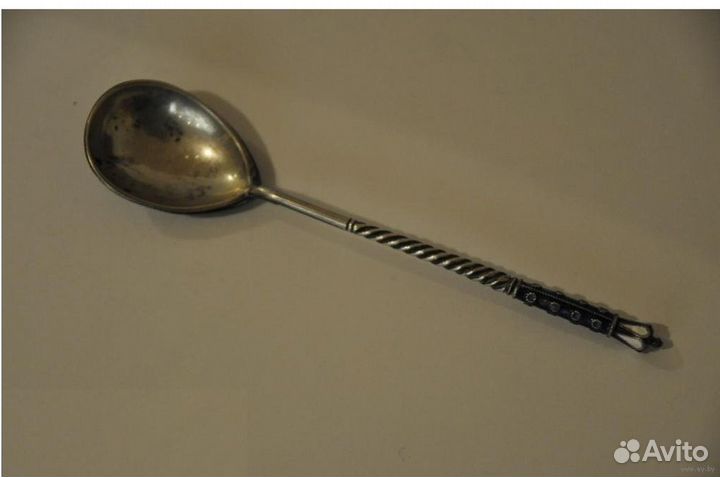 Ложка.Эмаль. Клеймо Н.А. 13.1 см, 21.4 гр