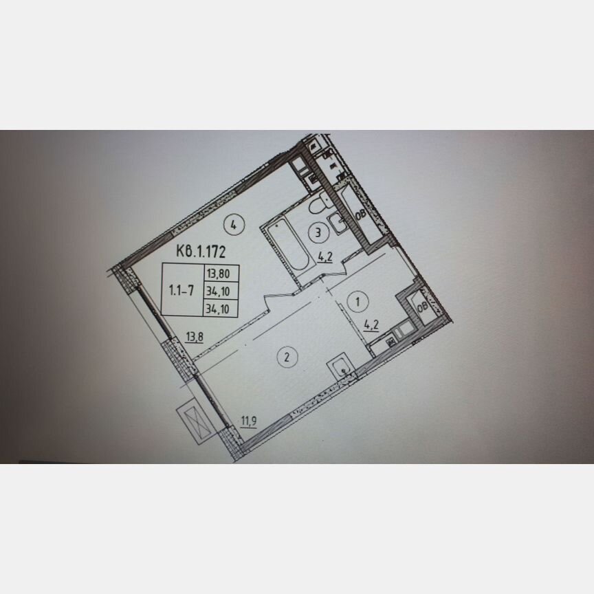 1-к. квартира, 34,1 м², 12/23 эт.