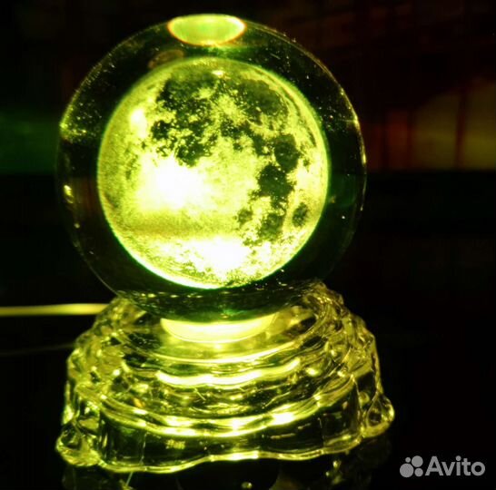 Ночник светильник Стеклянный шар 3D декоративный