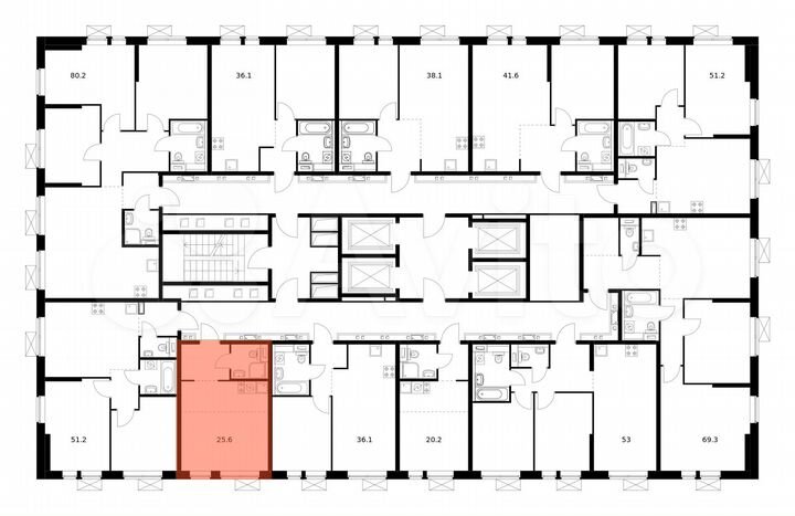 Квартира-студия, 25,6 м², 27/33 эт.
