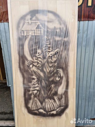 Дверь из липы для бани с петлями и коробкой