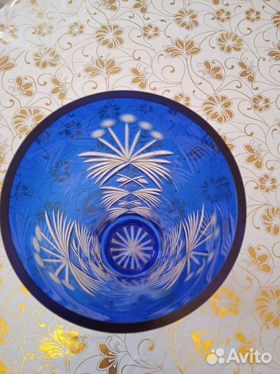 Ваза хрустальная СССР цветной хрусталь