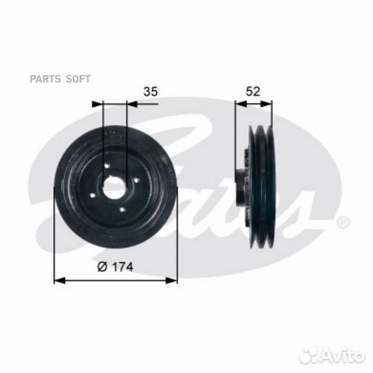Gates TVD1124 Шкив коленвала 7845-10124