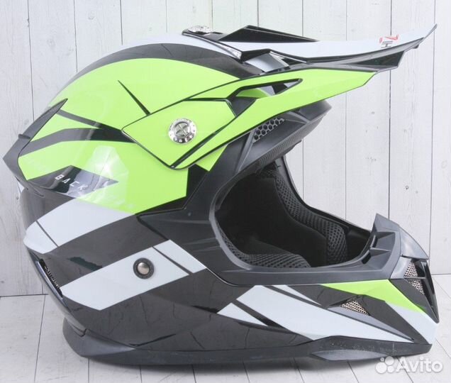 Шлем мото кроссовый hizer 915 #7 (L) neon/yellow/w