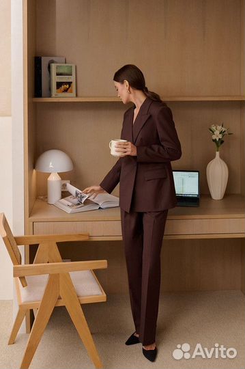 Брюки прямые с защипами