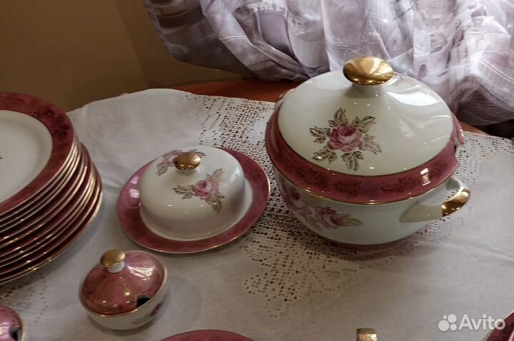 SEP Сервиз столовый гдр «Роза» на 12 персон
