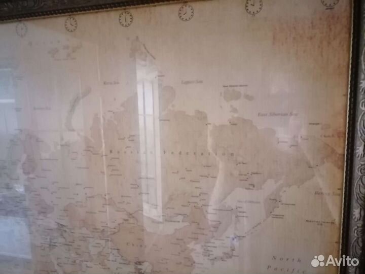 Карта 70 на 100 см багет стекло