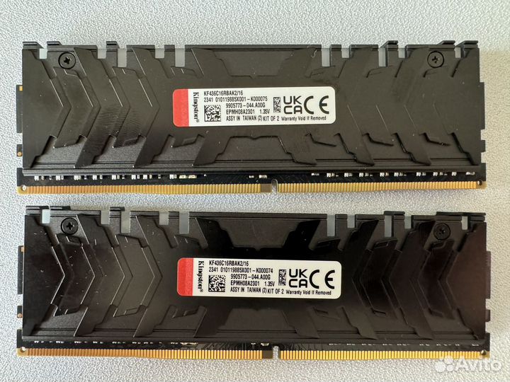 Оперативная память ddr4 16gb Kingston Fury 3600MHz