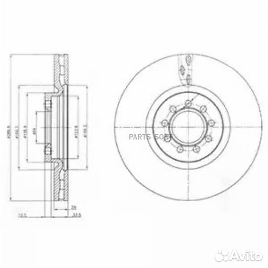 Delphi BG4101 Диск торм. пер.290x28 9 отв
