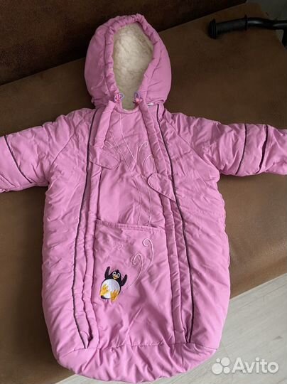 Зимний конверт в коляску на овчине