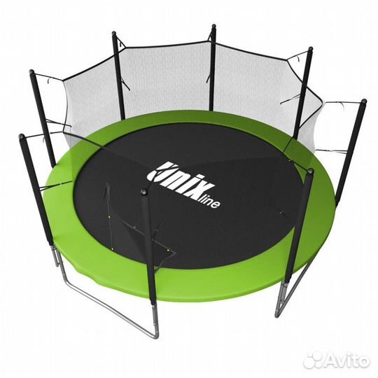 Батут с сеткой unix line Simple 12 ft Green inside