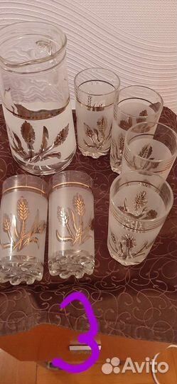 Штоф хрусталь, графин ссср,кувшины + стаканы
