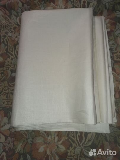 Ткань натуральный лен СССР лощеный