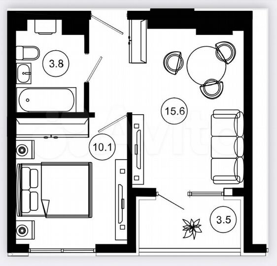 Апартаменты-студия, 33 м², 7/10 эт.