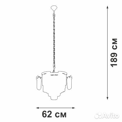 Люстра Vitaluce V5837-8/13, 3 лампы, E14 40Вт