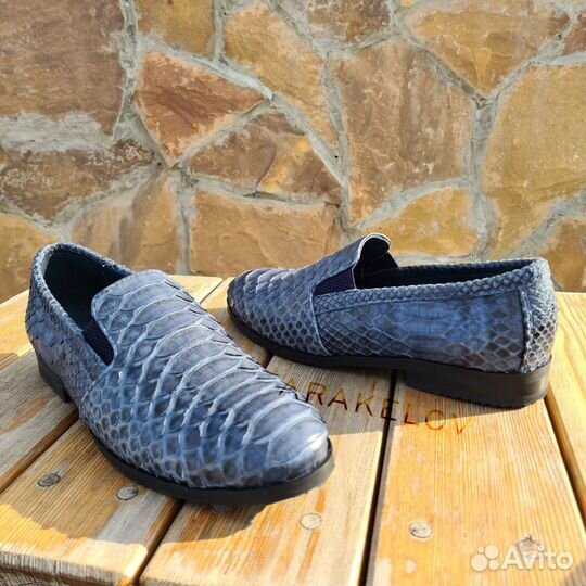 Мужские туфли из натуральной кожи питона