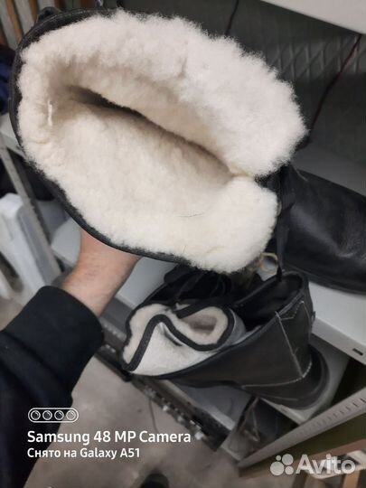 Сапоги мужские зимние кожанные