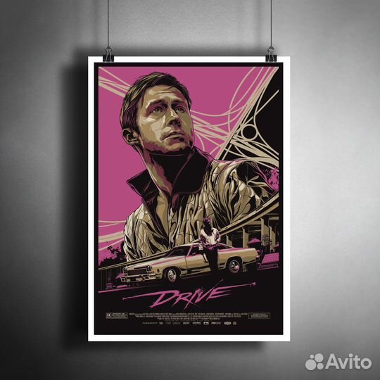 Постер плакат Drive Драйв Райн Гослинг A3