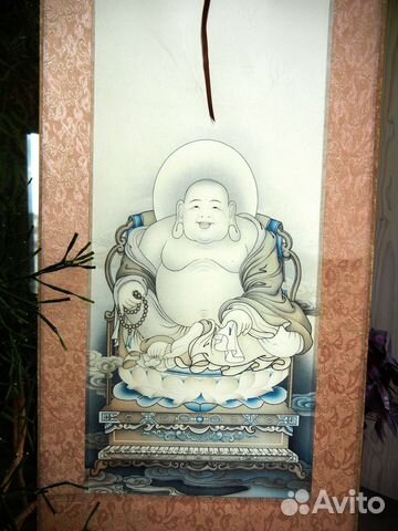 Панно свиток Китай Шелк бумага акварель