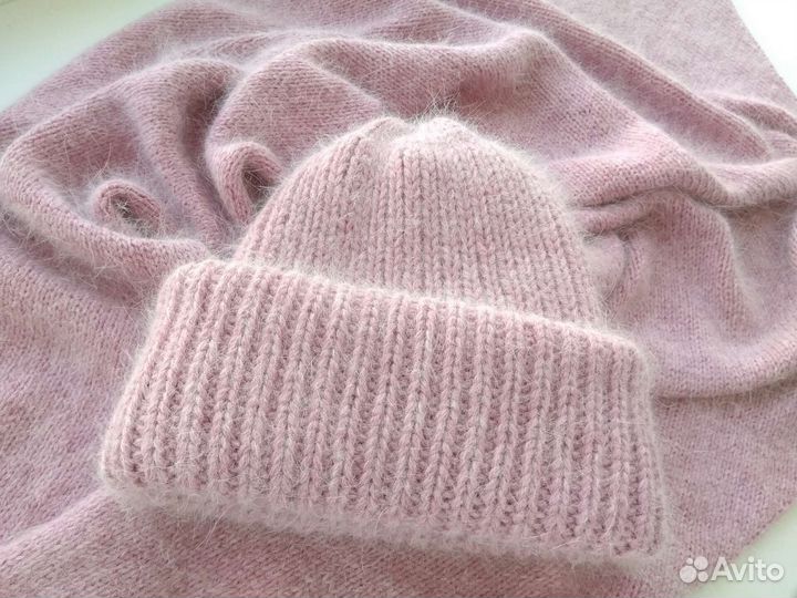 Комплект варежки, шапка, бактус пух норки