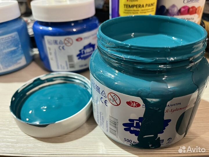 Гуашь 500 мл, 100 мл, 40 мл