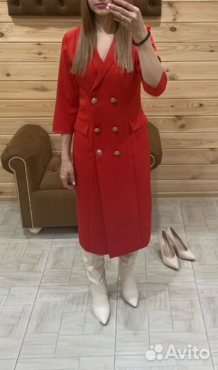 Платье пиджак zara красный