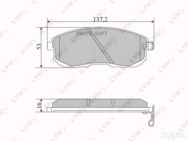 Lynxauto BD5724 Колодки тормозные дисковые перед п
