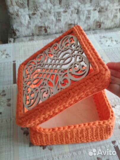 Шкатулка из трикотажной пряжи